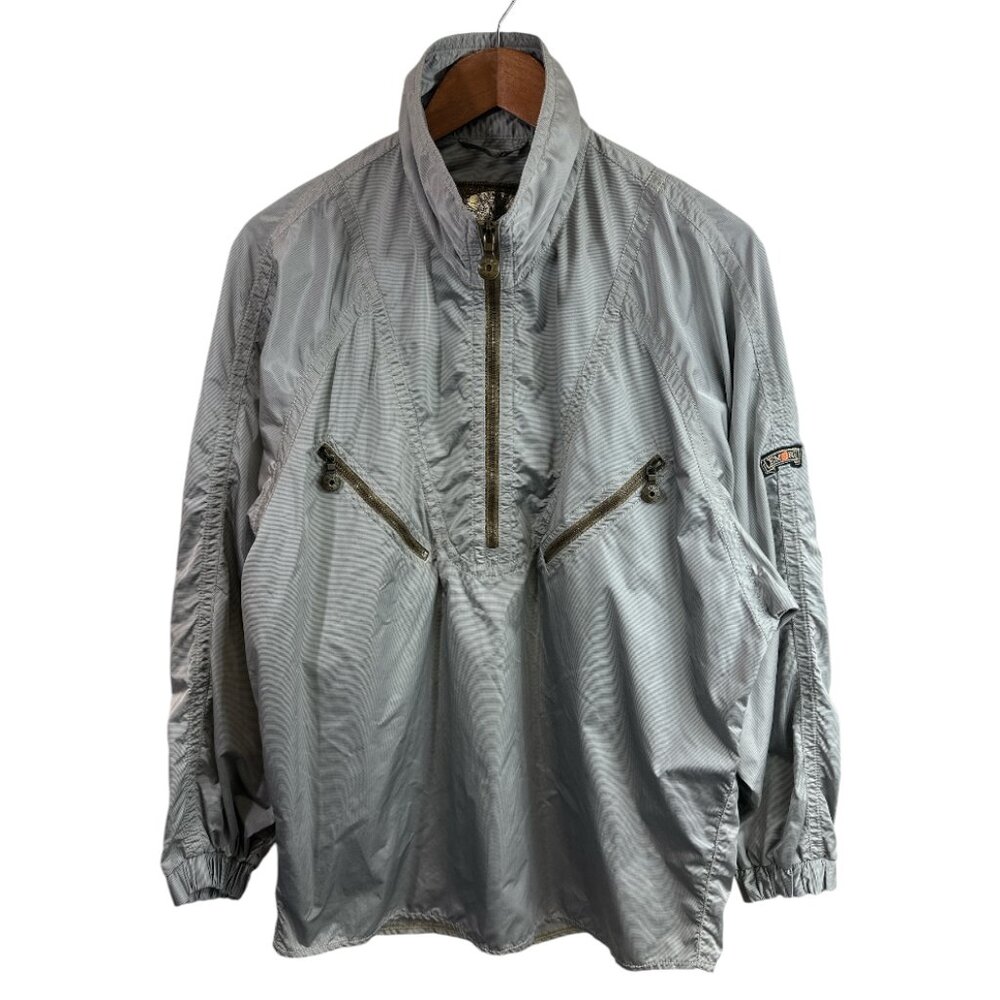 EMMEGI Men's Jacket Sz Small Pullover 1/4 Zip Unlined Lightweight Retro